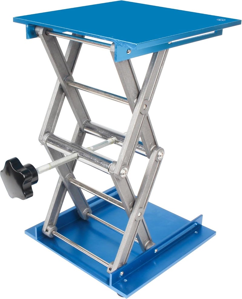 XUNKUANER Lab Jack, 7.87x7.87 inch Aluminum Oxide Lifting Platform Lab Lifter Stand Table Scientific Laboratory Scissor Jack, Vertical Lift Range 80 to 355mm (20x20cm/7.87''x7.87'') - Image 1